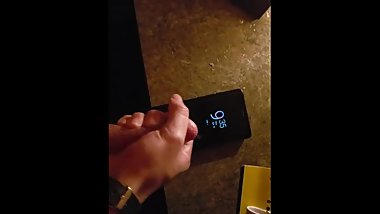 Cumshot on Moms Phone Screen