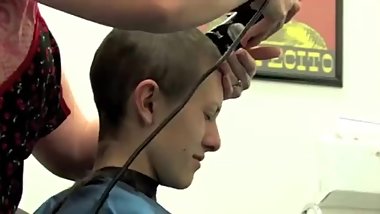 brunette Kaitlyn gets a crewcut 1