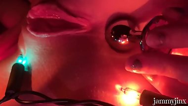 My first ever anal insertion close up butt plug solo. jammyjinx