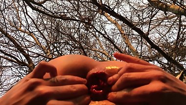 Outdoor teen anal gape - rosebud - wrecked hole