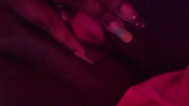 Horny ebony playing with her tight pussy