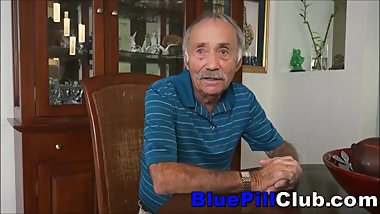 Teen Whore Rims Old Man & Gets Face Of Cum