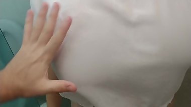 Wet huge titties bathing;getting fucked;and tittyfucked