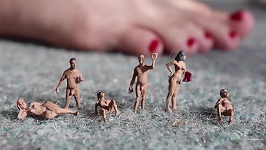 Giantess Punishes Tinies  Close up  HQ  SweetieFeetie  Red Nails  Feet