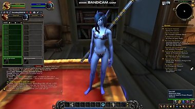 Paying a sexy Void Elf to strip in World of Warcraft