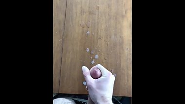 Freshly shaved jizzing on the table