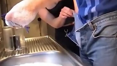 Starla handjob at sink hh