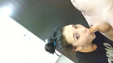 Blowing a fat dick in a hotel suite