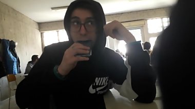 Hot teen can't take it all in his mouth
