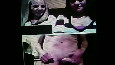 Young blonde & brunette enjoy my strip show ( with sound )