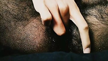 Fucking my hairy ass with a toy after fingering it deep.