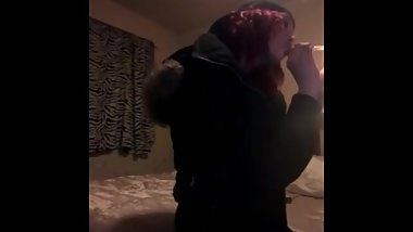 hot girl getting high