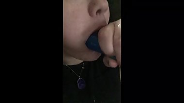 Sloppy dildo blowjob