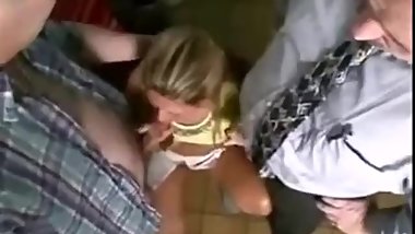 Daughter gangbang with old dad and uncles