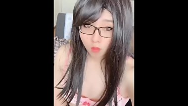 Japanese teen Cross Dresser Masturbation
