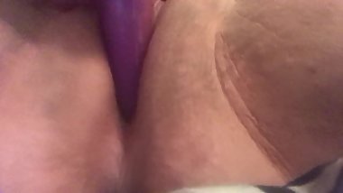 Thick teen fucks her own wet pussy