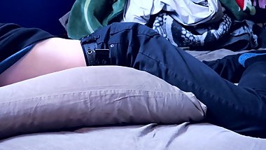 Boy Humps His Pillow Until He Cums In His Pants