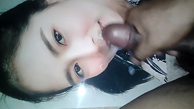 Cum on girl's photo (JJ)