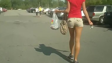 Sexy Blonde in Shorts with Amazing Legs