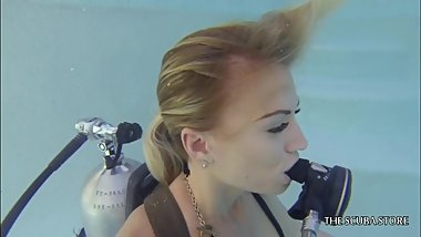 Nice blonde try scuba 1