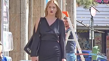 Amazing braless bouncing boobs