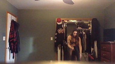 REAL roommate caught on spycam getting dressed for class part 2