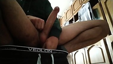 Playing with my monster cock