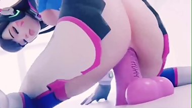 D.Va Having Fun With a Dildo