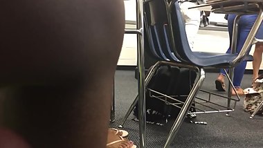 Marayahâ€™s Candid Sexy Classroom Teen Feet in Rainbow Flip Flops