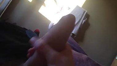 Teen rubs cock (rate my dick)