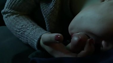 Teen with big ass sucks & fucks during New Years