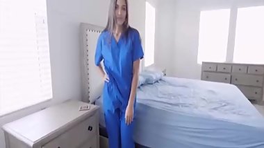 HOT Paramedic sucks her brothers cock and fucks him eventually