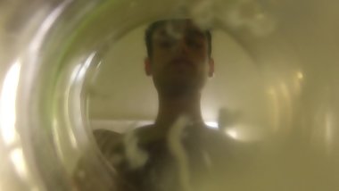 Teen cum in glass of water ( inside glass view )