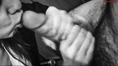 Blowjob with Both Hands Big Fat Cock Swallows Cum - Cheating Girlfriend