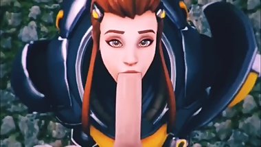 Brigitte Giving Head Still in Uniform