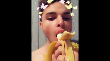 Try to suck a banana
